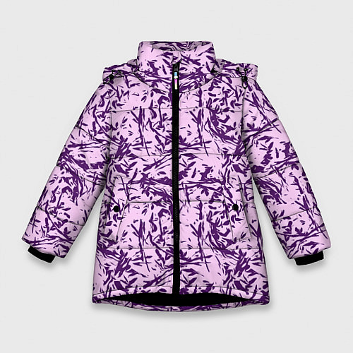Зимняя куртка для девочки Мягкий сиреневый / 3D-Черный – фото 1