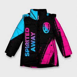Зимняя куртка для девочки Spirited Away - neon gradient: надпись, символ
