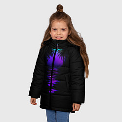 Куртка зимняя для девочки Луна SynthWave, цвет: 3D-красный — фото 2