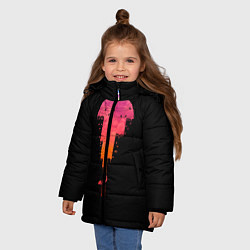 Куртка зимняя для девочки Творческий город, цвет: 3D-черный — фото 2