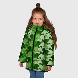 Куртка зимняя для девочки Лошади, Единороги - камуфляж, цвет: 3D-светло-серый — фото 2