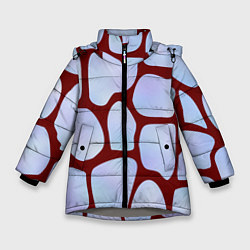 Куртка зимняя для девочки Клеточная ткань, цвет: 3D-светло-серый