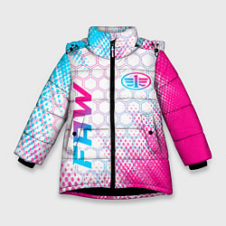 Куртка зимняя для девочки FAW neon gradient style: надпись, символ, цвет: 3D-черный