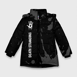Куртка зимняя для девочки Death Stranding glitch на темном фоне: по-вертикал, цвет: 3D-черный