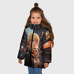 Куртка зимняя для девочки Боевая городская девчонка, цвет: 3D-красный — фото 2