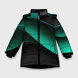 Зимняя куртка для девочки Абстрактная зеленая текстура