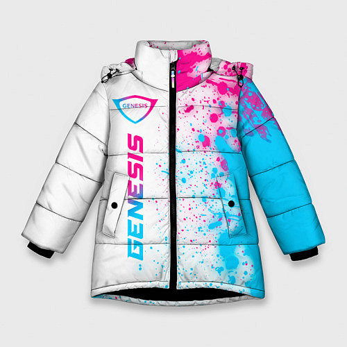 Зимняя куртка для девочки Genesis neon gradient style: по-вертикали / 3D-Черный – фото 1