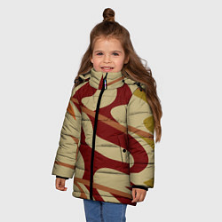 Куртка зимняя для девочки Камуфляжные паттерн, цвет: 3D-красный — фото 2