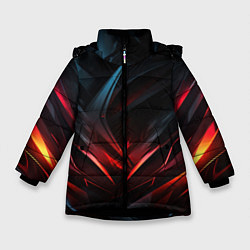 Зимняя куртка для девочки Black red abstract
