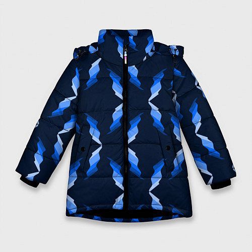 Зимняя куртка для девочки Синяя ночь / 3D-Черный – фото 1