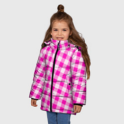 Куртка зимняя для девочки Розовая клетка Барби, цвет: 3D-черный — фото 2