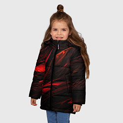 Куртка зимняя для девочки Black red background, цвет: 3D-красный — фото 2