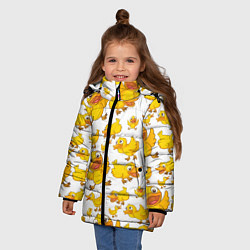 Куртка зимняя для девочки Yellow ducklings, цвет: 3D-черный — фото 2