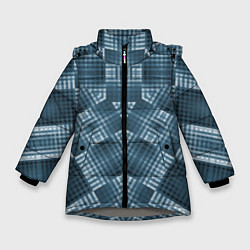 Зимняя куртка для девочки Геометрические фигуры в темных цветах