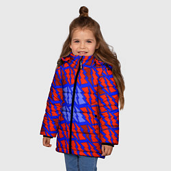 Куртка зимняя для девочки Ретро молнии красно-синие, цвет: 3D-красный — фото 2