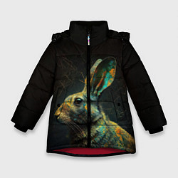 Куртка зимняя для девочки Магический кролик, цвет: 3D-красный