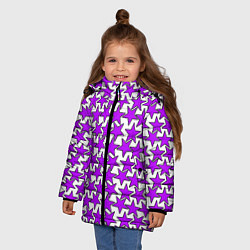 Куртка зимняя для девочки Ретро звёзды фиолетовые, цвет: 3D-светло-серый — фото 2