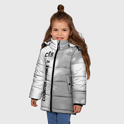 Куртка зимняя для девочки Counter-Strike 2 glitch на светлом фоне: по-вертик, цвет: 3D-черный — фото 2