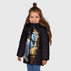 Куртка зимняя для девочки Снежная сова, цвет: 3D-красный — фото 2