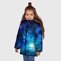 Куртка зимняя для девочки Звёздный космос чёрно-синий, цвет: 3D-черный — фото 2