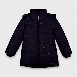 Зимняя куртка для девочки Абстракция ночь тёмно-фиолетовый