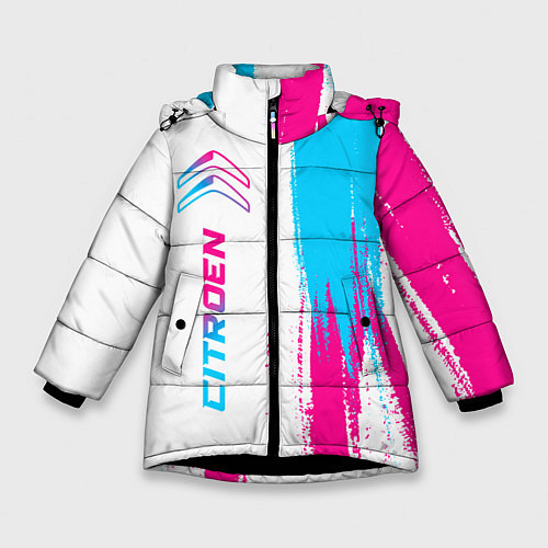 Зимняя куртка для девочки Citroen neon gradient style: по-вертикали / 3D-Черный – фото 1