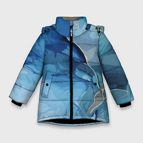 Зимняя куртка для девочки Глубокая синева / 3D-Черный – фото 1