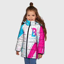 Куртка зимняя для девочки Beastars neon gradient style: надпись, символ, цвет: 3D-черный — фото 2