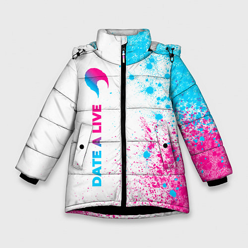 Зимняя куртка для девочки Date A Live neon gradient style: по-вертикали / 3D-Черный – фото 1