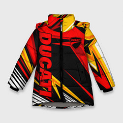 Куртка зимняя для девочки Ducati - red uniform, цвет: 3D-светло-серый