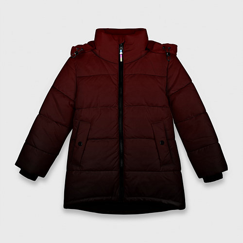 Зимняя куртка для девочки Градиент бордово-чёрный / 3D-Черный – фото 1