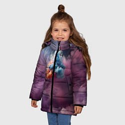 Куртка зимняя для девочки Разноцветный клуб дыма, цвет: 3D-черный — фото 2