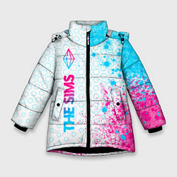 Зимняя куртка для девочки The Sims neon gradient style: по-вертикали