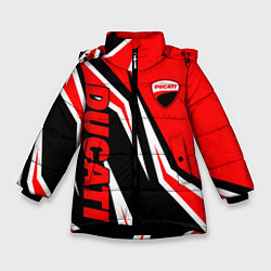 Зимняя куртка для девочки Ducati- red stripes