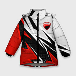 Зимняя куртка для девочки Ducati - белый и красный