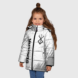 Куртка зимняя для девочки Berserk glitch на светлом фоне: надпись, символ, цвет: 3D-черный — фото 2