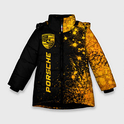 Зимняя куртка для девочки Porsche - gold gradient: по-вертикали