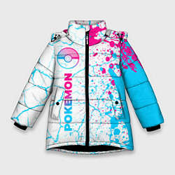 Зимняя куртка для девочки Pokemon neon gradient style: по-вертикали