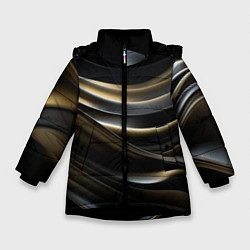 Куртка зимняя для девочки Чёрно-золотой градиент, цвет: 3D-черный