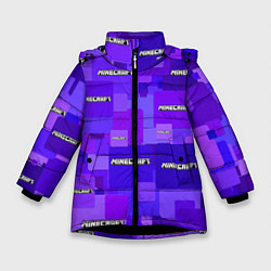 Зимняя куртка для девочки Minecraft pattern logo