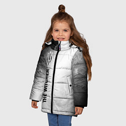 Куртка зимняя для девочки The Witcher glitch на светлом фоне: по-вертикали, цвет: 3D-черный — фото 2