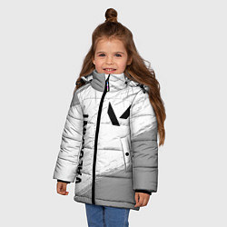 Куртка зимняя для девочки Valorant glitch на светлом фоне: надпись, символ, цвет: 3D-черный — фото 2