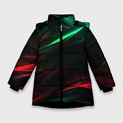 Куртка зимняя для девочки Dark red and green, цвет: 3D-черный