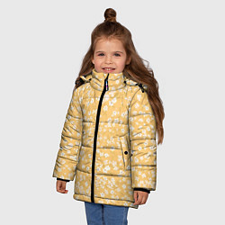 Куртка зимняя для девочки Сакура паттерн, цвет: 3D-светло-серый — фото 2