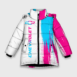 Зимняя куртка для девочки Chevrolet neon gradient style: по-вертикали