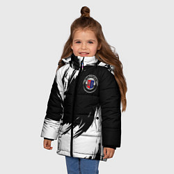 Куртка зимняя для девочки Alpina - белые завихрения, цвет: 3D-светло-серый — фото 2