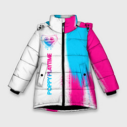 Куртка зимняя для девочки Poppy Playtime neon gradient style: по-вертикали, цвет: 3D-черный