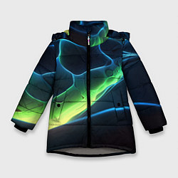 Куртка зимняя для девочки Зеленый свет на плитах, цвет: 3D-светло-серый