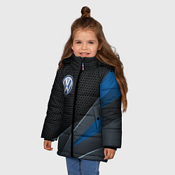 Куртка зимняя для девочки Фольцваген - синяя броня, цвет: 3D-черный — фото 2