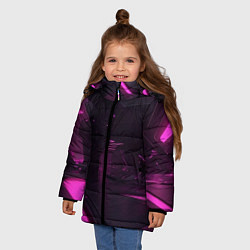 Куртка зимняя для девочки Киберпространство, цвет: 3D-черный — фото 2